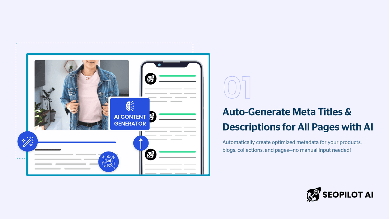 SEO AI Automation Platform for Shopify interface preview